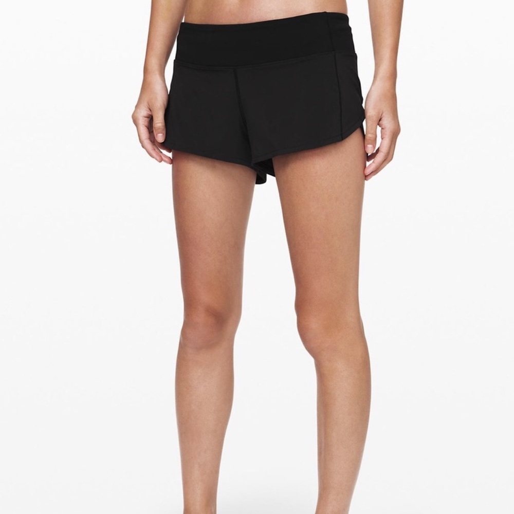 Black Speed up Lululemon Shorts 2.5”